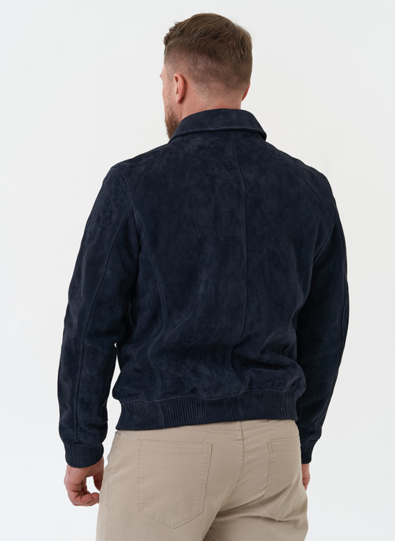 Мужская куртка бомбер из натуральной замши