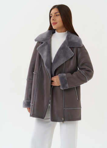 Женская дубленка из эко кожи