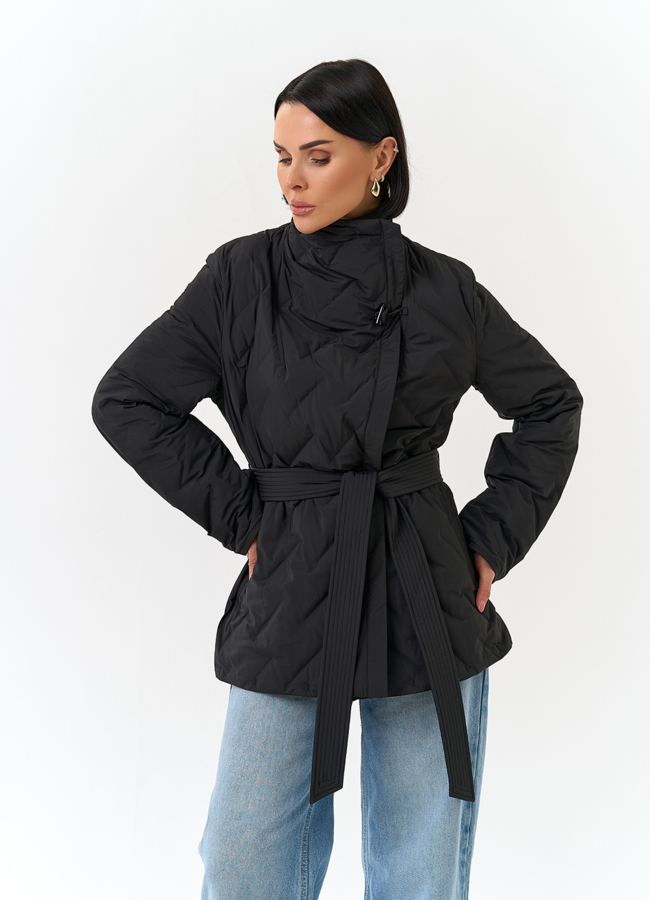 Женская куртка с поясом  модель № 32832 универмаг малина