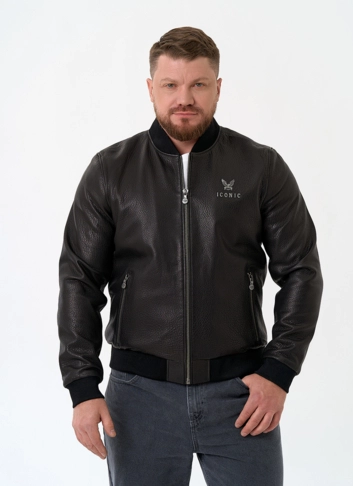 Мужская куртка бомбер из натуральной кожи фото