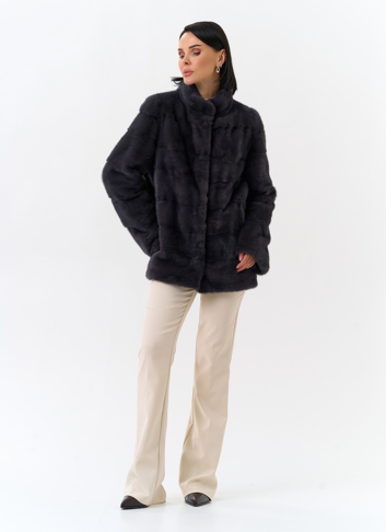 Норковая шуба трансформер, поперечная со стойкой Норковая шуба трансформер, поперечная со стойкой