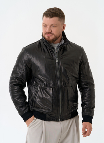 Мужская утепленная куртка из натуральной кожи Мужская утепленная куртка из натуральной кожи