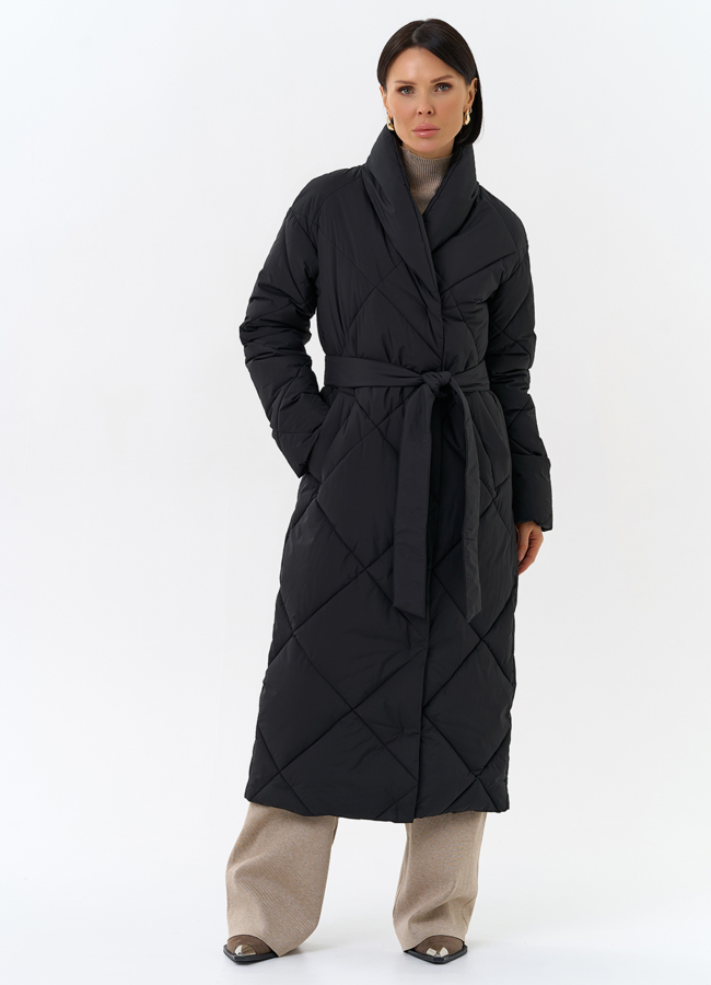 Женский пуховик с воротником шаль модель № 31740 в кредит