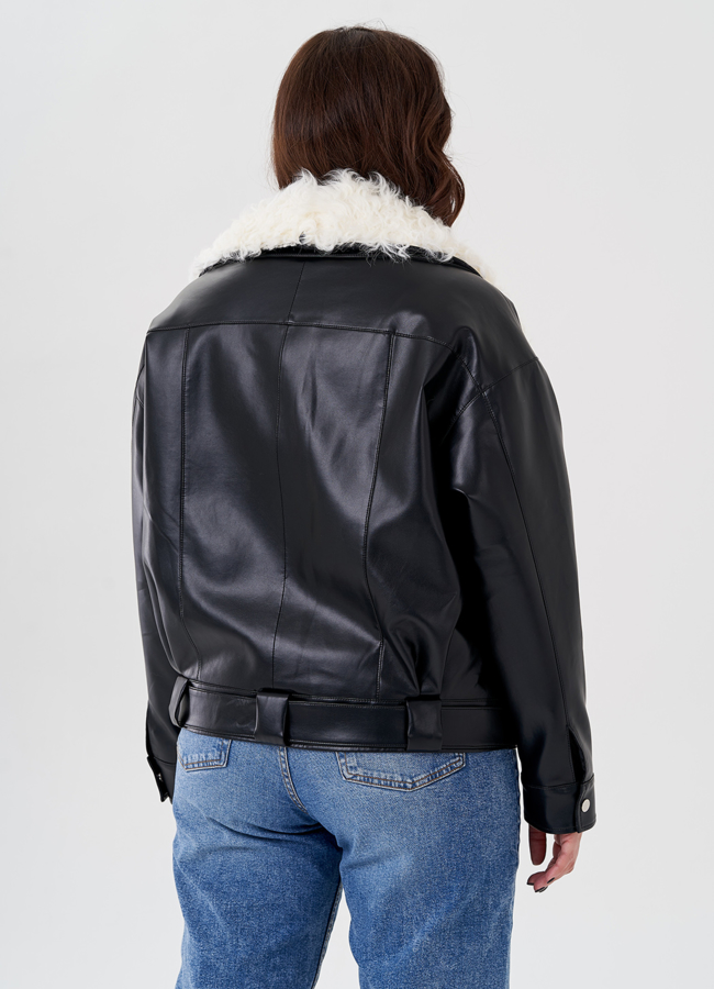 Куртка косуха с отделкой натуральный козлик модель № 3022 в кредит