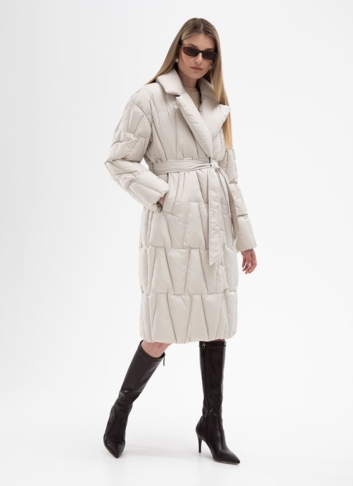 Женский пуховик с английским воротником