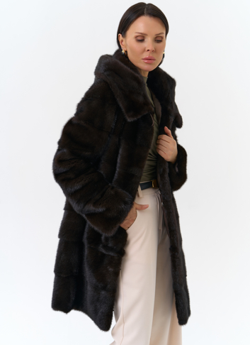 Норковая шуба с капюшоном Норковая шуба с капюшоном