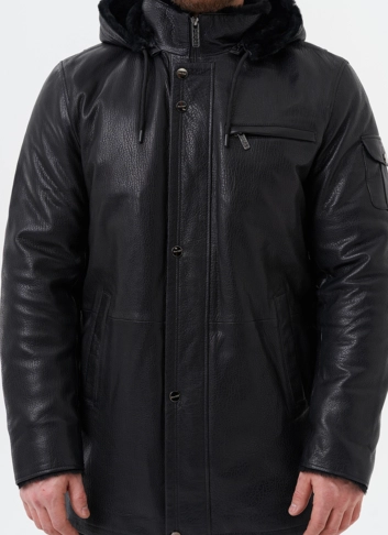 Мужская дубленка черного цвета 
