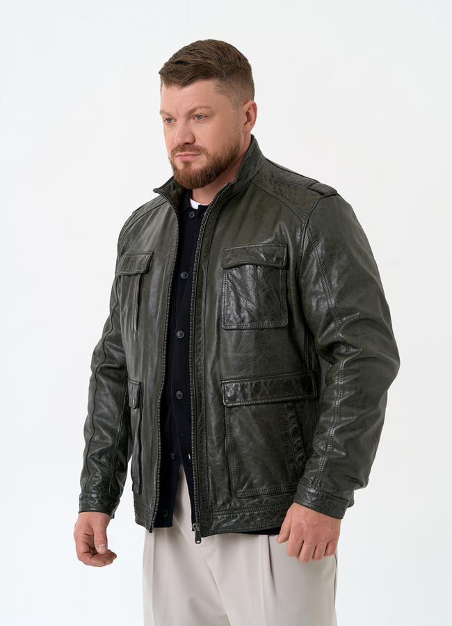 Мужская куртка из натуральной кожи модель № 32547 универмаг малина