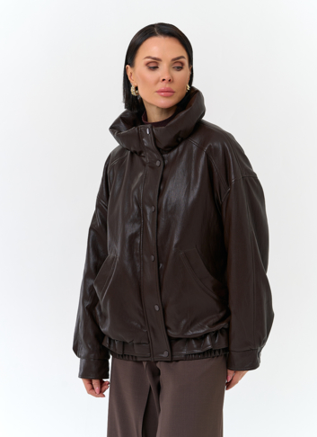 Женская утепленная куртка из эко кожи