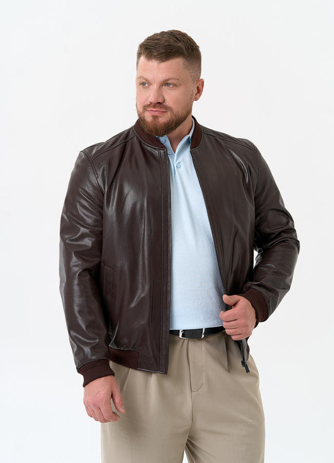 Мужская куртка бомбер из натуральной кожи модель № 32549 универмаг малина