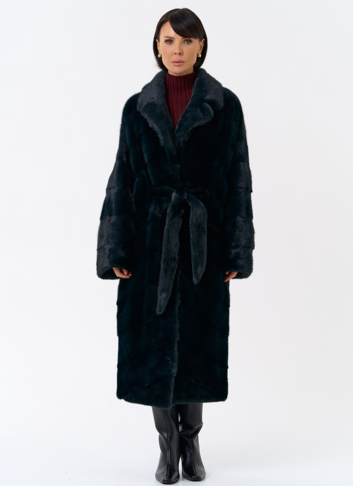 Зеленая шуба из норки