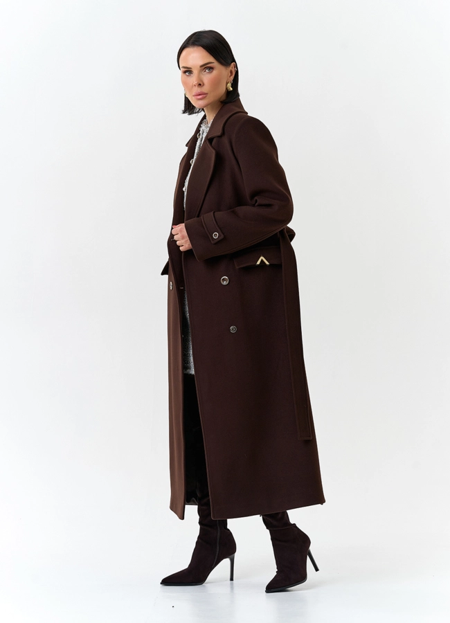 фото Женское пальто с английским воротником модель № 32644