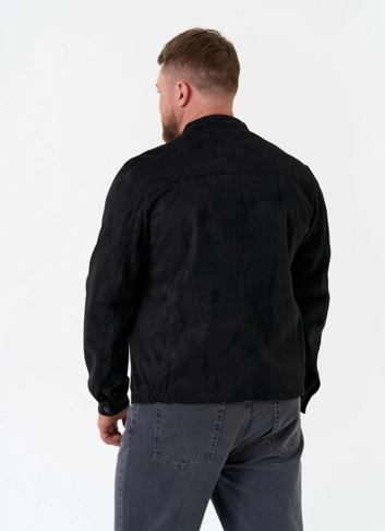 Мужская куртка из эко замши черного цвета
