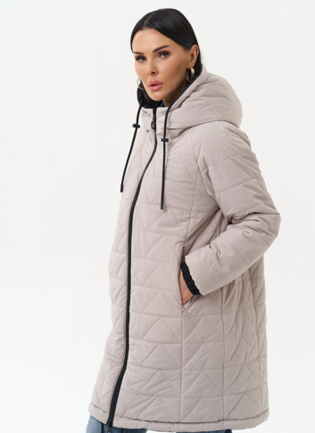 Женская удлиненная куртка с капюшоном