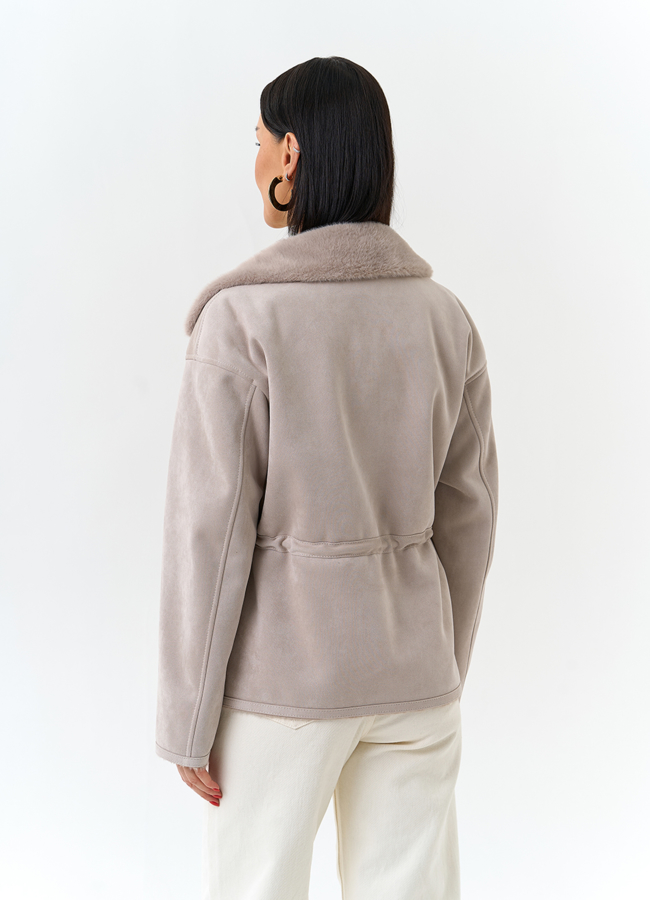 фото Женская дубленка из эко замши модель № 32694