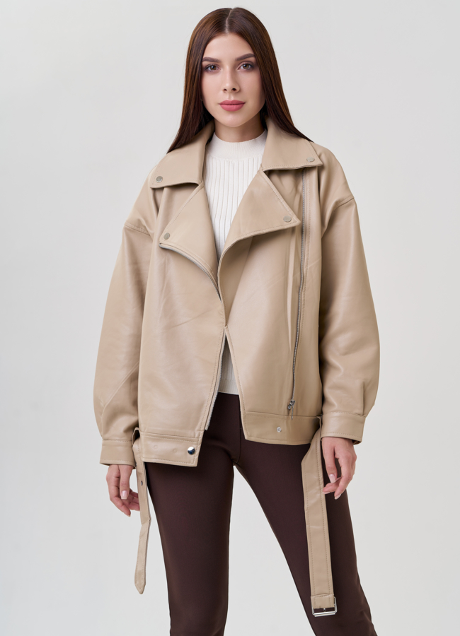 фото Женская куртка оверсайз из эко кожи модель № 23255