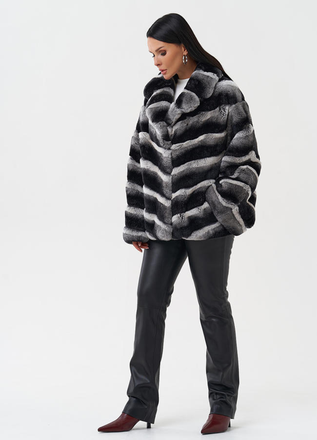 Женская шуба из меха кролика модель № 111 универмаг малина