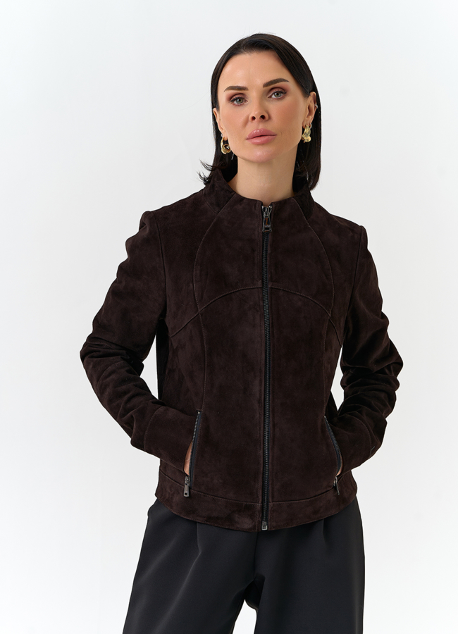 Женская куртка из натуральной замши модель № 32523 универмаг малина