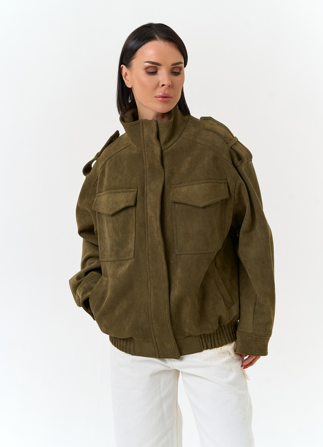 Женская куртка бомбер из эко замши модель № 33035 универмаг малина